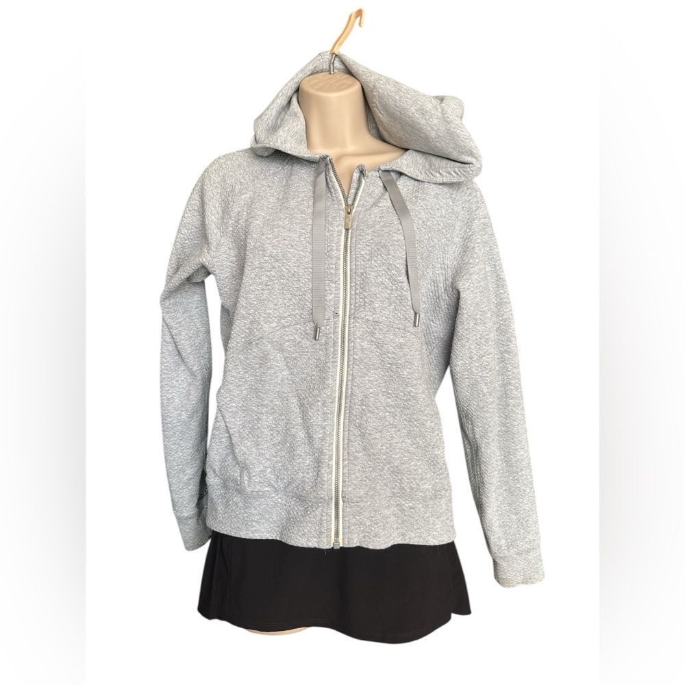 Lululemon texture zipup Athletica Soft  Heather Gray 2Layer Hoodie Jacket